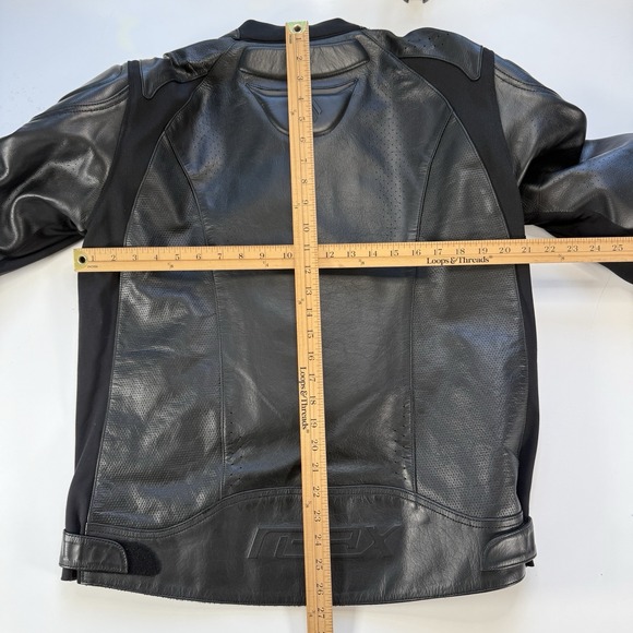 REAX Jackson Leather Motorcycle Jacket Mens 2XL Black Padded Protection SAS-Tec - Picture 16 of 16